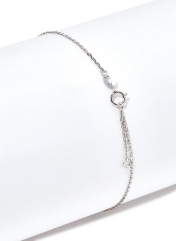 18 Karat White Gold Green Onyx Single Stone Bracelet