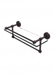 Waverly Place Gallery Towel Bar With Shelf Black/Clear 16inch