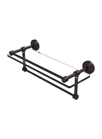 Waverly Place Gallery Towel Bar With Shelf Black/Clear 16inch