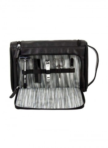 Travel Toiletry Bag With Manicure Set Black