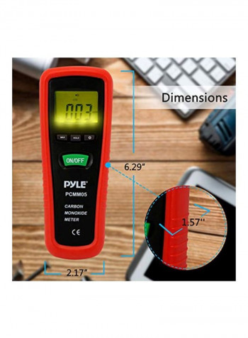 Hand Held Carbon Monoxide Meter Red/Black 6.29x2.17x1.57inch