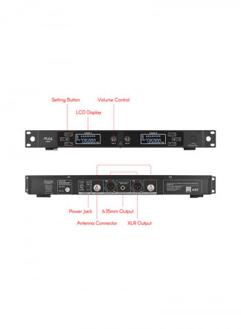 Professional Dual-Channel UHF Wireless Microphone System