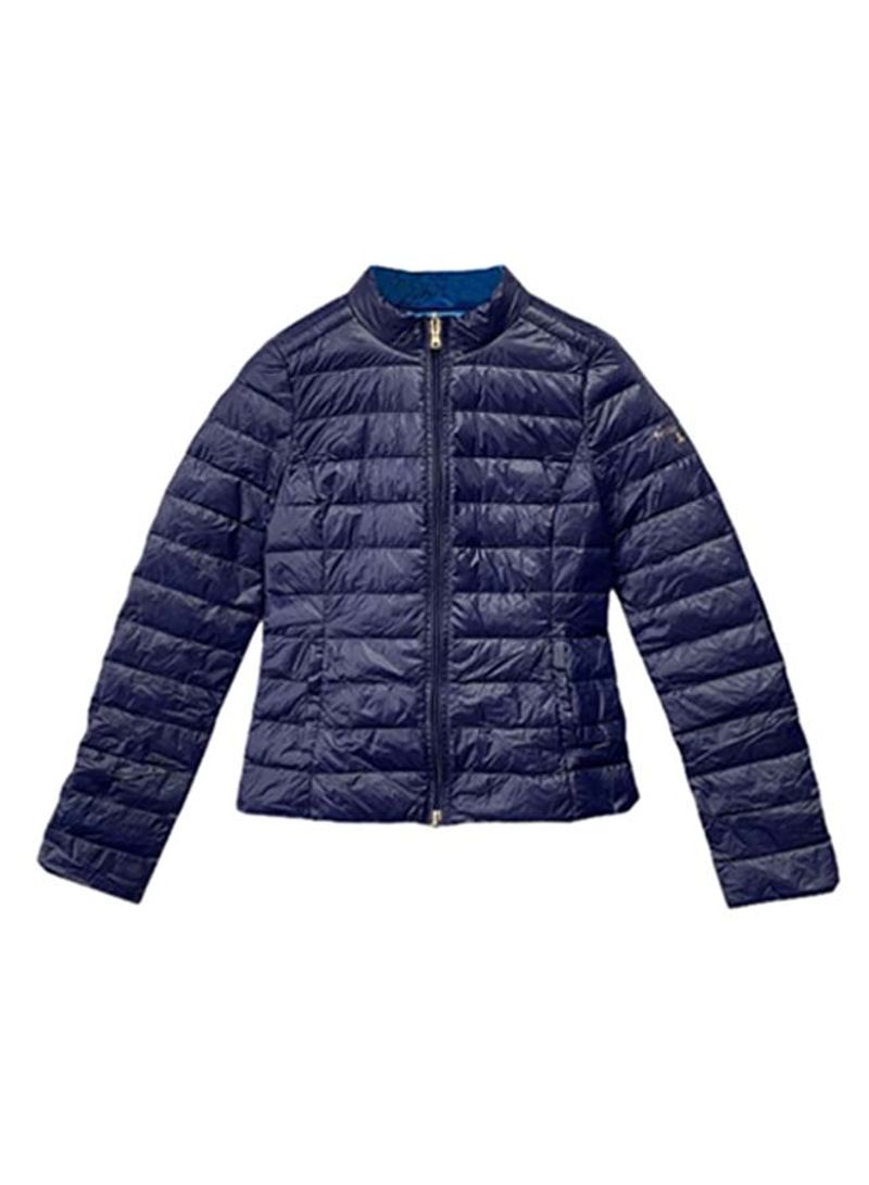 Quilted Finish Puffer Jacket Blue
