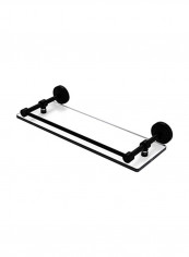 Waverly Place Gallery Rail Glass Shelf Matte Black/Clear 16inch