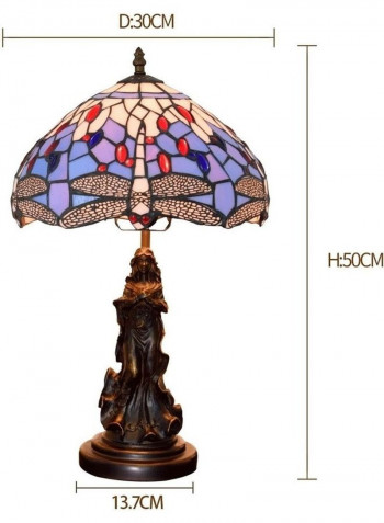 Mediterranean Stained Glass Lampshade Table Lamp Multicolour