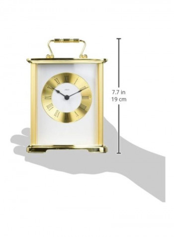 Metal Anniversary Carriage Clock Gold/White 7.7inch