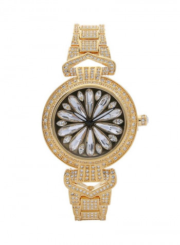 Women's 22K Gold Plated With Stones Analog Watch P21905-1