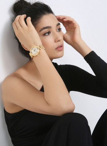 Women's 22K Gold Plated With Stones Analog Watch P21905-1