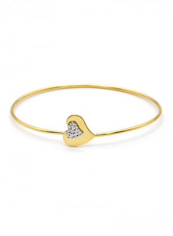 Real Gold Heart Bangle Gold