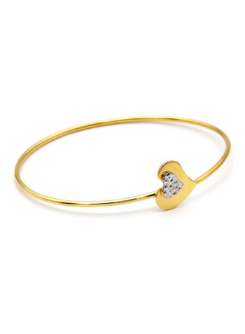 Real Gold Heart Bangle Gold