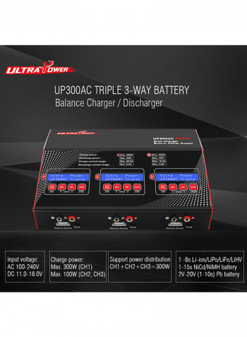 UP300AC Triple 3-Way 3X100W High Power 1-6S LiIo/LiPo/LiFe/LiHV/NiCd/NiMH Battery Balance Charger Discharger
