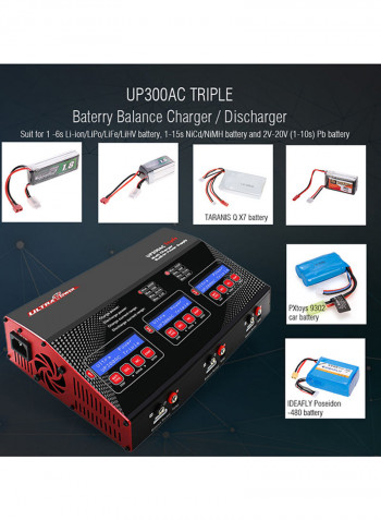 UP300AC Triple 3-Way 3X100W High Power 1-6S LiIo/LiPo/LiFe/LiHV/NiCd/NiMH Battery Balance Charger Discharger