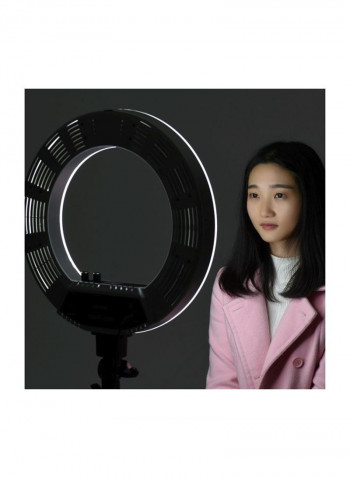 6-Piece LED Video Ring Photography Light Kit White/Black
