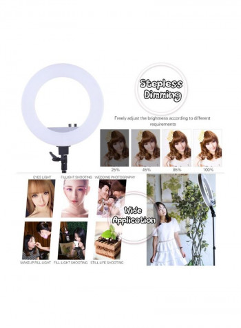 6-Piece LED Video Ring Photography Light Kit White/Black