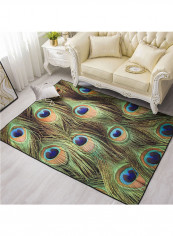 Peacock Feather Pattern Mat Multicolour 190x190centimeter
