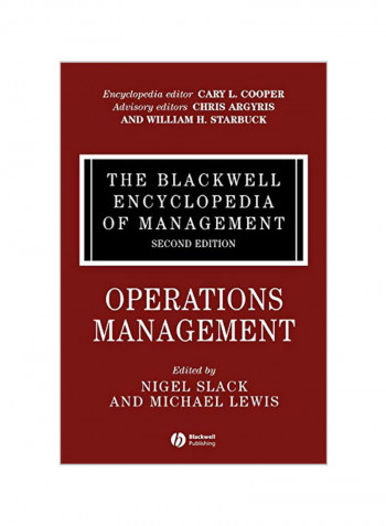 The Blackwell Encyclopedia Of Management: Operations Management Hardcover