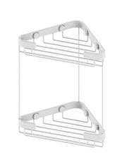 Double Tier Corner Shower Basket Matte White 9.7x1.7x6.2inch