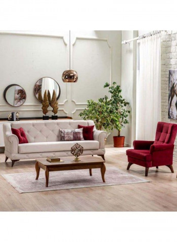 Perla Fabric Sofa Red 85x85x95cm
