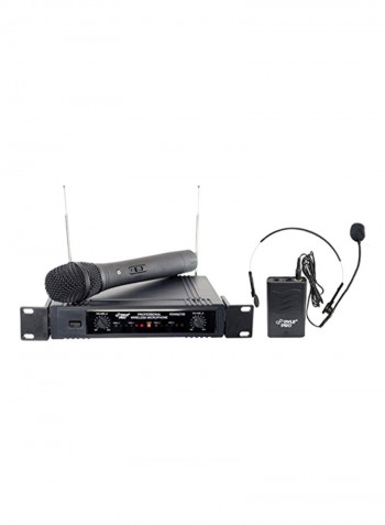Two Channels VHF Wireless Microphone Set PDWM2700 Black