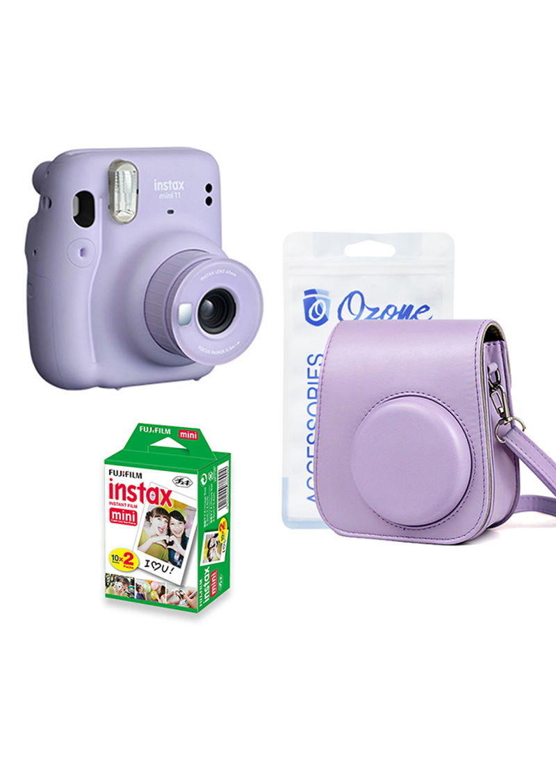 Fujifilm Instax Mini 11 Instant Camera With Case And Plain Film 20 Sheets