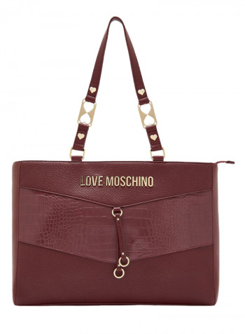 Handle Detail Shopper Bag Burgundy