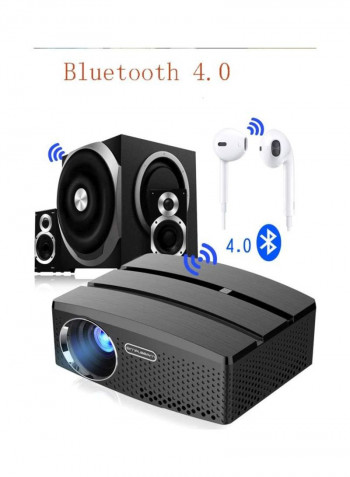 LED Portable Home Projector M224 Black