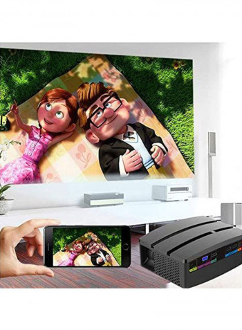 LED Portable Home Projector M224 Black