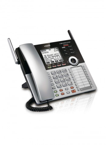Main Console 4-Line Expandable Office Phone With Answering System Silver/Black