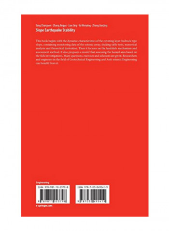 Slope Earthquake Stability Hardcover