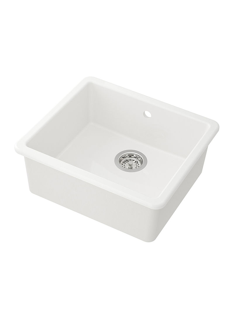 Stainless Steel Inset Sink Bowl White