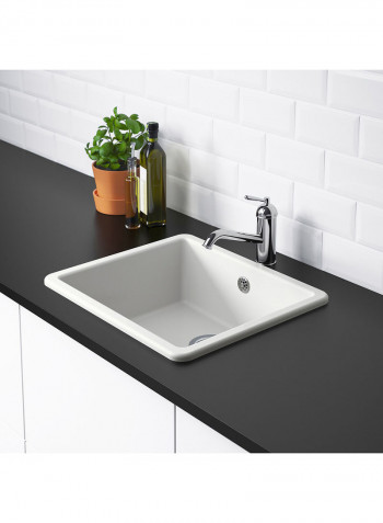 Stainless Steel Inset Sink Bowl White