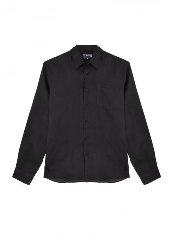 Caroubis Linen Shirt Black