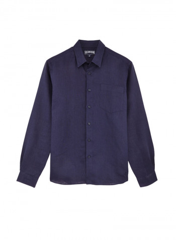 Caroubis Linen Shirt Blue