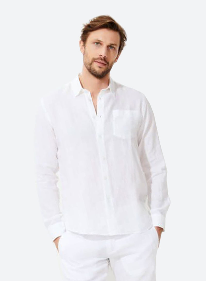 Caroubis Linen Shirt White
