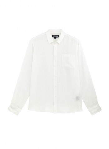 Caroubis Linen Shirt White