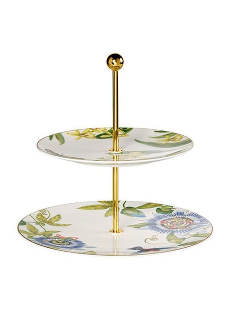 Porcelain Gift Tray Stand Multicolour 29 x 28cm
