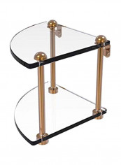 Two Tier Corner Glass Shelf Gold/Clear 8x8x8inch reviews Two Tier Corner Glass Shelf Gold/Clear 8x8x8inch