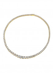 14K Gold Plated Brass Cubic Zirconia Studded Necklace