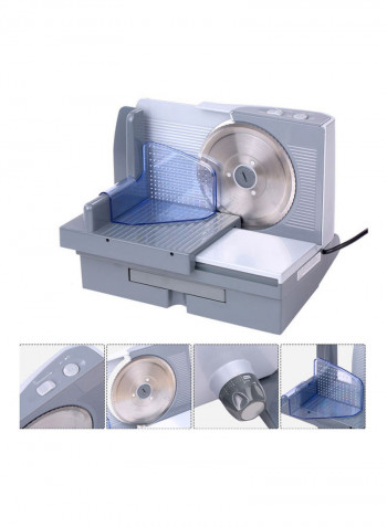 Electric Meat Slicer with Stainless Steel Blade Grey/Silver