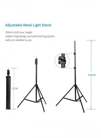LED Photography Softbox Light Set Black