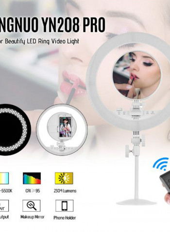 LED Ring Light With Make-Up Mirror White