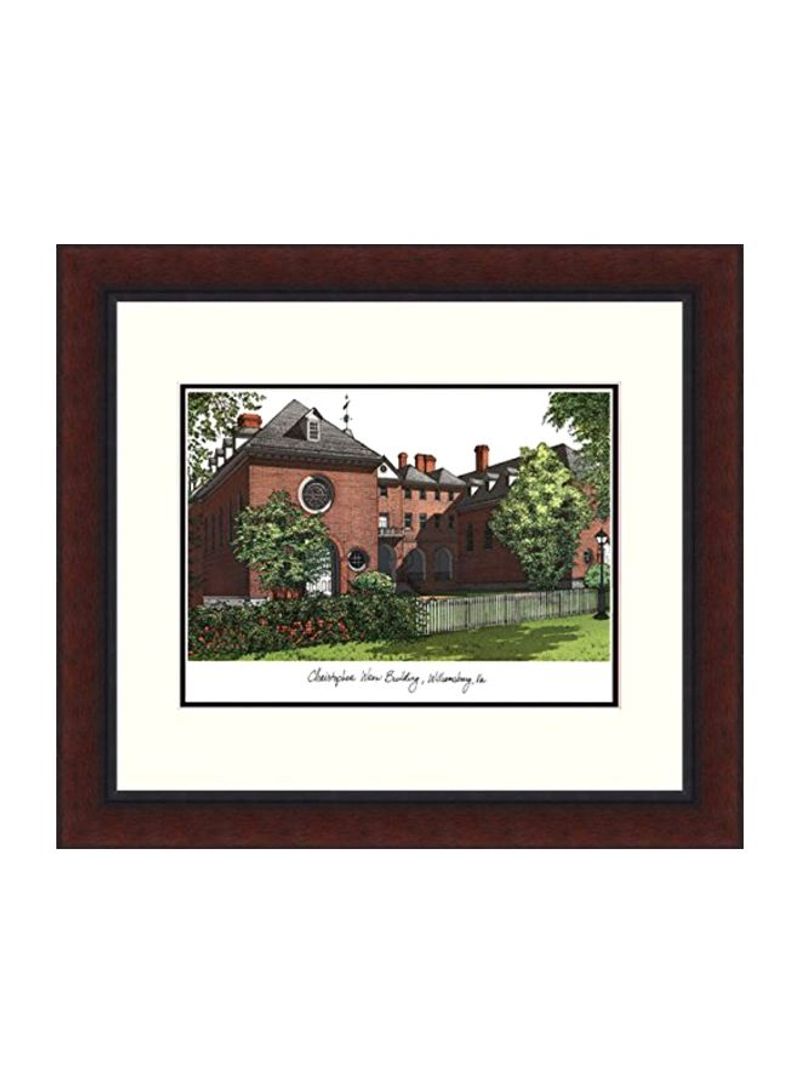 College Of William And Mary Framed Wall Print Brown/Green/Blue 18x16inch