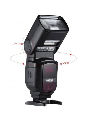 Wireless TTL Speedlite Flash With Built-In LED Light 22x9x10cm Black