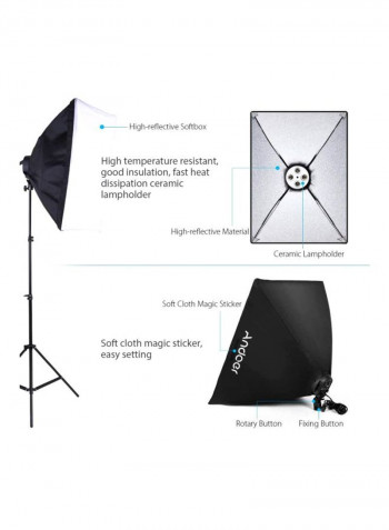 Photo Studio Lighting Kit Green/White/Black