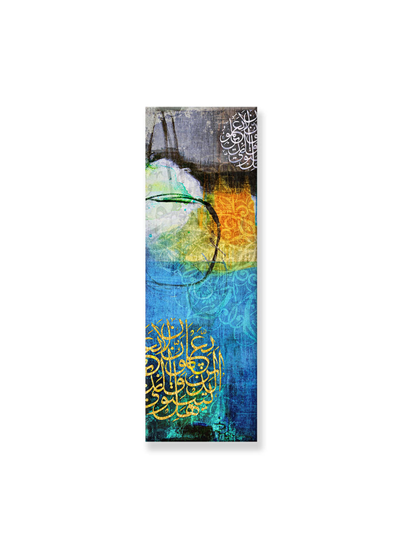 Abstract Painting Wall Art Canvas Blue 50x150centimeter