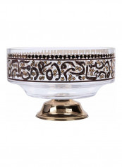 Arabian Nights Glass Footed Centrepiece Clear/Gold 27.5x24centimeter