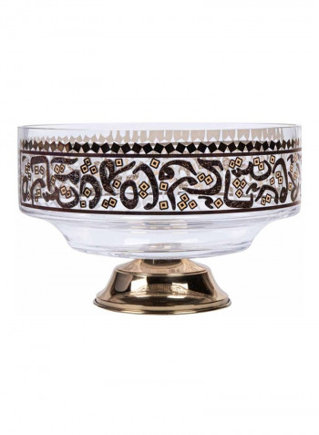 Arabian Nights Glass Footed Centrepiece Clear/Gold 27.5x24centimeter