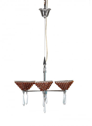 Halogen Inverted Pyramid Chandelier Brown/White/Silver 55x60centimeter