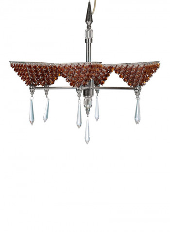 Halogen Inverted Pyramid Chandelier Brown/White/Silver 55x60centimeter