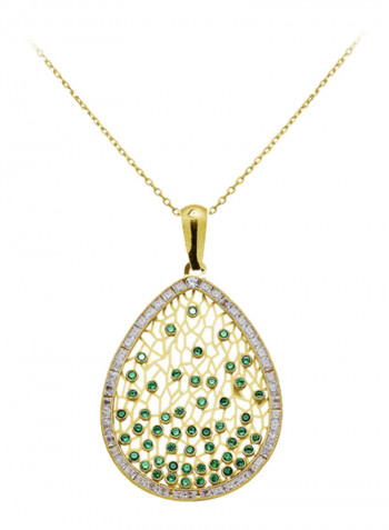 18K Gold Water Drop Shaped Pendant